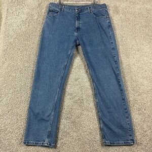 Wrangler Jeans Mens Size 38X32 Premium Quality Regular‎ Fit Medium Wash Workwear